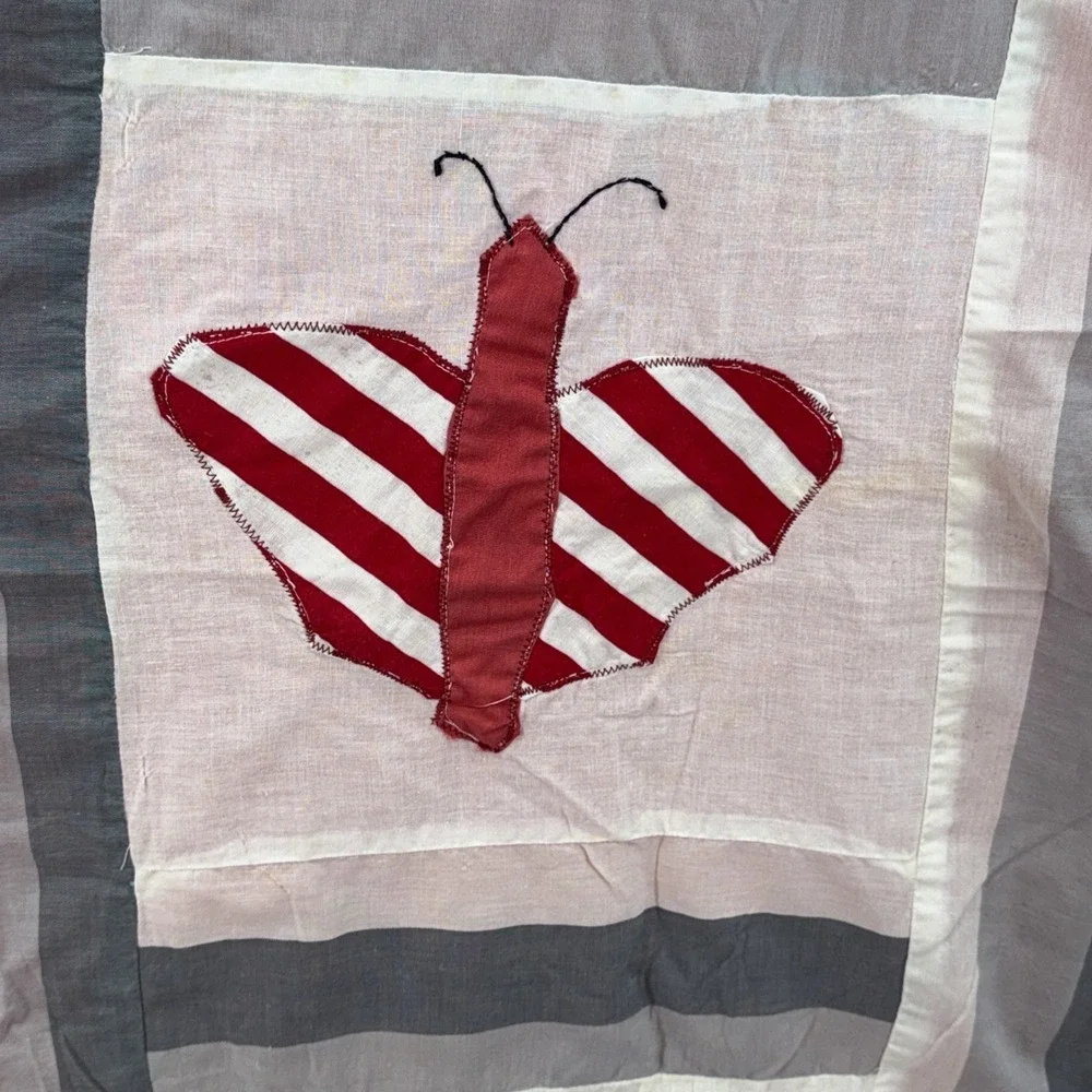 Patchwork Quilt Bedding Bedspread Butterfly Sun‎ bonnet  Sue 37x66 No Batting